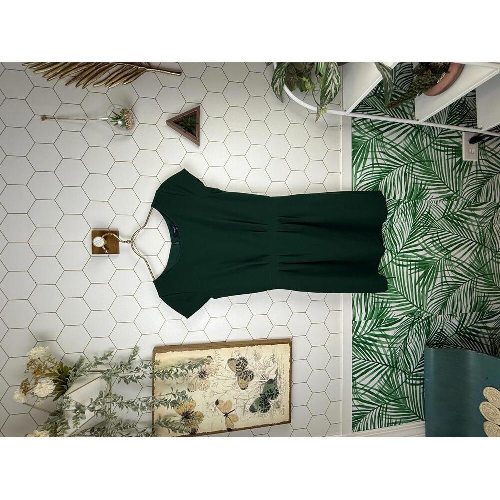Madewell 1937 Cap Sleeve Dark Green Fitted Mini Dress - Size - 0